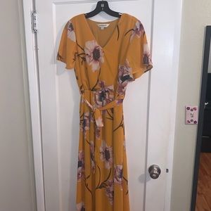 Floral V neck Maxi dress